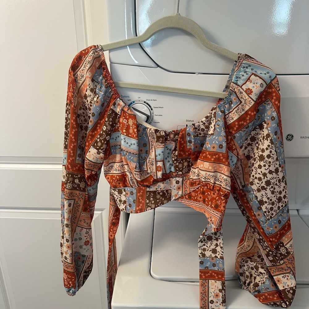 Altar'd State Multicolor Patchwork Crop Top